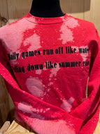 Sweatshirt: Red Tie Dye Bleach w/Sea Child Lyric