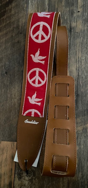 Souldier Strap- Torpedo 2.5" Peace Dove 2" White On Red TGS1026RS02RS