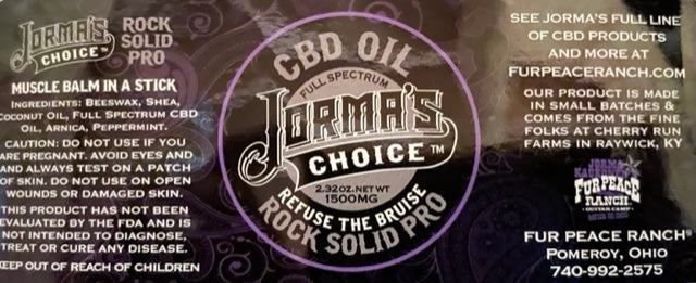 Jorma's Choice Rock Solid Pro (1500 mg) With Arnica
