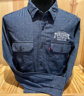 Fur Peace Ranch Logo Levi Denim Button Shirt - Dark Blue